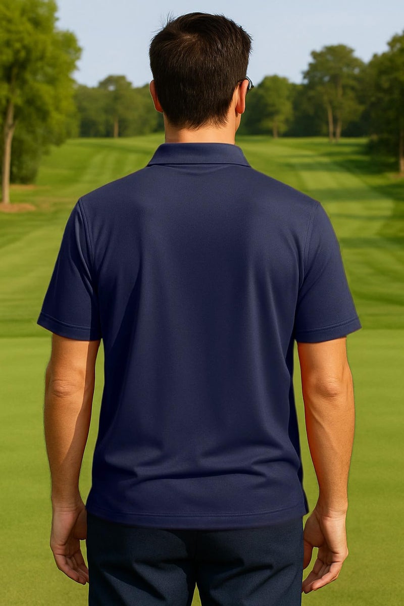Opna Mens Dry-Fit Golf Polo Shirts,Navy,Large - Image 3
